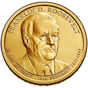 2014 1-dollar - P - Franklin D Roosevelt reverse
